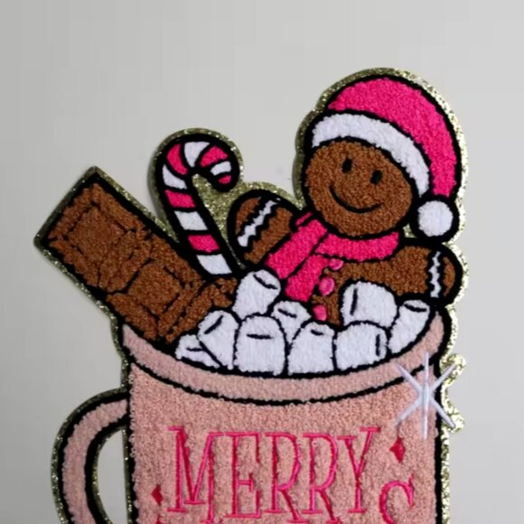 Custom Full Embroidery Sew On/Iron On Large Gingerbread Man - Picture 2 of 4